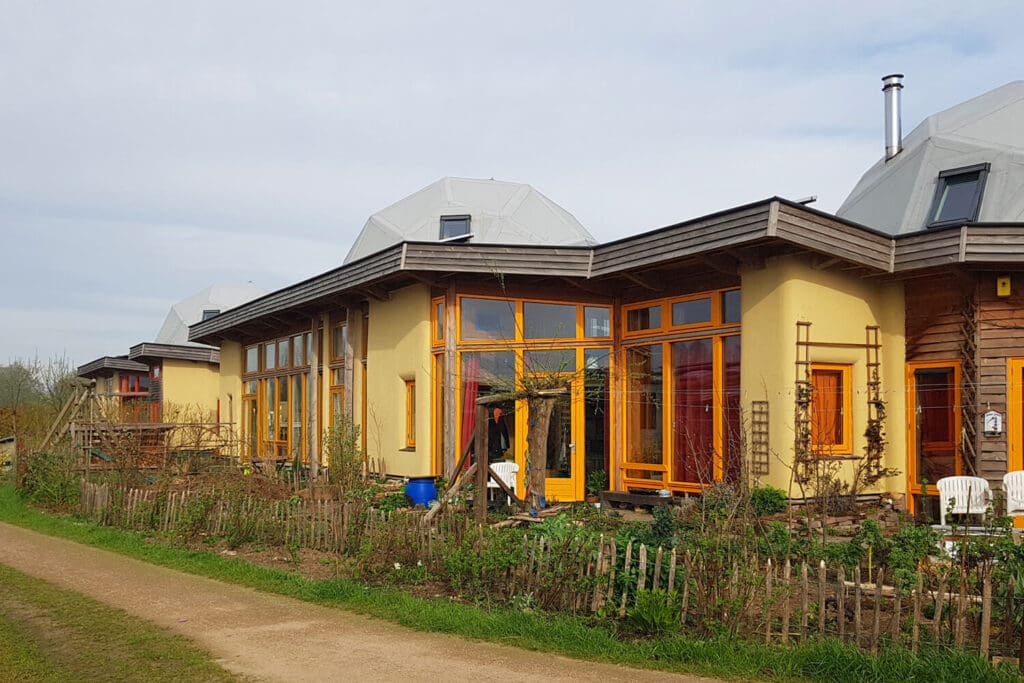 Side-by-side earth houses 